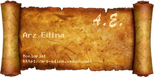 Arz Edina névjegykártya